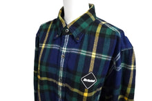 画像をギャラリービューアに読み込む, F.C.R.B. エフシーアールビー ロゴ チェックシャツ ネイビー系 FCRB-192073 19AW サイズL 良品 中古 57934