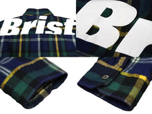 画像をギャラリービューアに読み込む, F.C.R.B. エフシーアールビー ロゴ チェックシャツ ネイビー系 FCRB-192073 19AW サイズL 良品 中古 57934