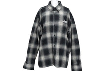 画像をギャラリービューアに読み込む, FR2 エフアールツー 長袖シャツ MADE IN WORLD メイドインワールド ロゴ刺繍 チェック 長袖 シャツ ネイビー L 美品 中古 57935