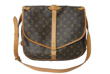 画像をギャラリービューアに読み込む, LOUIS VUITTON ルイヴィトン ショルダーバッグ M42254 ソミュール35 モノグラムキャンバス ブラウン ゴールド 美品 中古 57968
