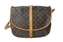 画像をギャラリービューアに読み込む, LOUIS VUITTON ルイヴィトン ショルダーバッグ M42254 ソミュール35 モノグラムキャンバス ブラウン ゴールド 美品 中古 57968
