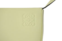 画像をギャラリービューアに読み込む, LOEWE ロエベ ショルダーバッグ 109.54.T15 ヒールポーチスモール アナグラム エンボス加工 ソフトカーフ イエロー 美品 中古 57980