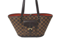 画像をギャラリービューアに読み込む, LOUIS VUITTON ルイヴィトン トートバッグ N51121 マノスクPM ダミエ ブラウン ゴールド金具 美品 中古 57990