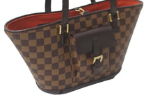 画像をギャラリービューアに読み込む, LOUIS VUITTON ルイヴィトン トートバッグ N51121 マノスクPM ダミエ ブラウン ゴールド金具 美品 中古 57990