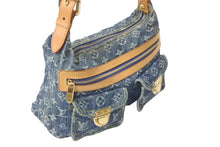 画像をギャラリービューアに読み込む, LOUIS VUITTON ルイヴィトン ハンドバッグ バギーPM モノグラムデニム M95049 ブルー ゴールド金具 美品 中古 57995