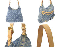 画像をギャラリービューアに読み込む, LOUIS VUITTON ルイヴィトン ショルダーバッグ バギーGM モノグラムデニム M95048 ブルー ゴールド金具 美品 中古 57999