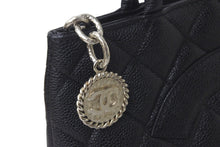 画像をギャラリービューアに読み込む, 極美品 CHANEL シャネル 復刻トートバッグ A01804 ココマーク 6番台 2000年 キャビアスキン ブラック シルバー金具 中古 58025