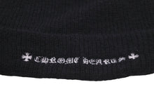 画像をギャラリービューアに読み込む, CHROME HEARTS クロムハーツ ニットキャップ 帽子 マルチプラス 刺繍 ビーニー ウール ブラック ホワイト サイズOS 美品 中古 58071