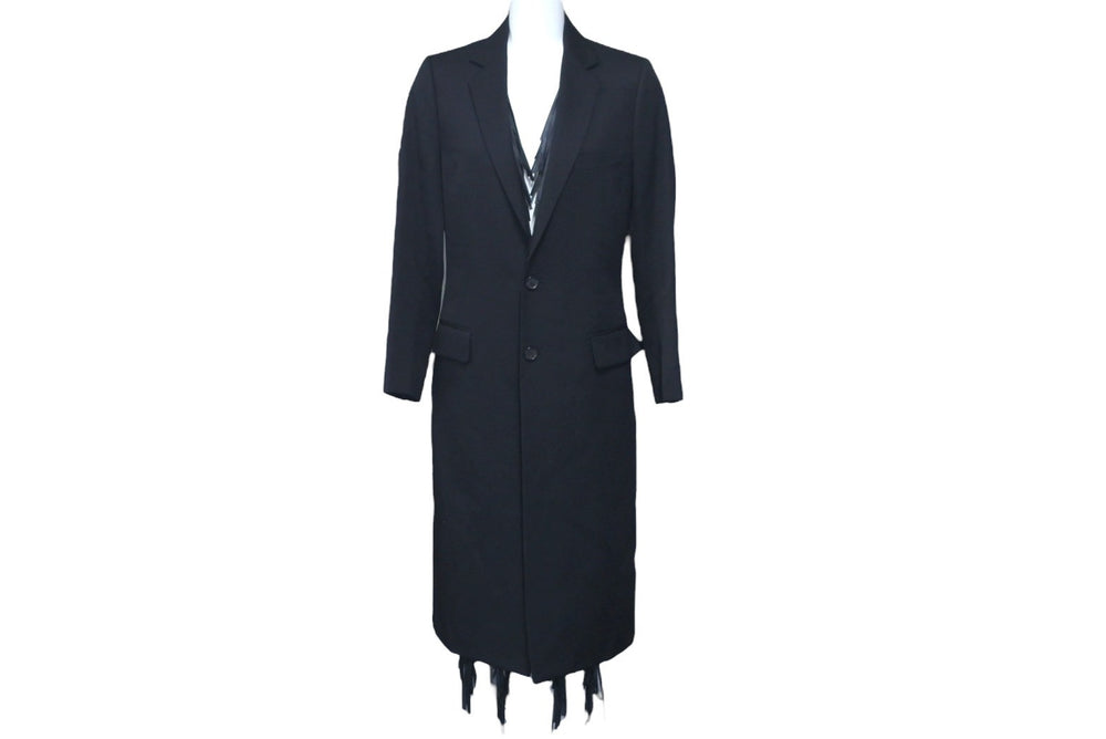 Christian Dior Christian Dior Long Coat Wool Lambskin Cupro Black Size 40 Good Condition Used 58098