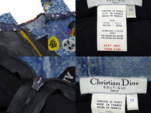 画像をギャラリービューアに読み込む, Christian Dior クリスチャンディオール スカート 斜め ヴィンテージ シルク ポリエステル デニム キッズ 12 美品 中古 58117