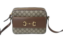 画像をギャラリービューアに読み込む, 新品同様 GUCCI グッチ ホースビット 1955 スモール ショルダーバッグ ブラウン GGスプリームキャンバス 645454 中古 58122