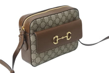 画像をギャラリービューアに読み込む, 新品同様 GUCCI グッチ ホースビット 1955 スモール ショルダーバッグ ブラウン GGスプリームキャンバス 645454 中古 58122