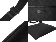 画像をギャラリービューアに読み込む, GUCCI グッチ ショルダーバッグ 162904 GGロゴ GGスプリームキャンバス ブラック シルバー金具 メンズ イタリア製 美品 中古 58127