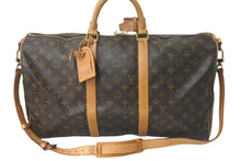 画像をギャラリービューアに読み込む, LOUIS VUITTON ルイヴィトン ボストンバッグ キーポル バンドリエール 50 モノグラム M41416 ゴールド 美品 中古 58136
