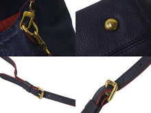 画像をギャラリービューアに読み込む, LOUIS VUITTON ルイヴィトン ショルダーバッグ M44014 メリー モノグラムアンプラント レザー ネイビー 良品 中古 58145