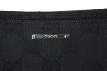 Load image into Gallery viewer, GUCCI グッチ アクセサリーポーチ ハンドバッグ ブラック GG柄 02198 シルバー金具 美品 中古 58154