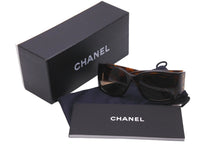 画像をギャラリービューアに読み込む, CHANEL シャネル サングラス ココマーク ラインストーン 55□18 125 5134-B マーブル ブラウン ゴールド金具 美品 中古 58158