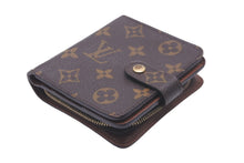 画像をギャラリービューアに読み込む, LOUIS VUITTON ルイヴィトン 二つ折り財布 コンパクトジップ モノグラム M61667 ゴールド金具 美品 中古 58161