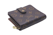 画像をギャラリービューアに読み込む, LOUIS VUITTON ルイヴィトン 二つ折り財布 コンパクトジップ モノグラム M61667 ゴールド金具 美品 中古 58161