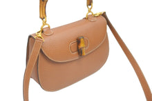 画像をギャラリービューアに読み込む, GUCCI グッチ ショルダーバッグ 2WAY ブラウン バンブー レザー 000-2113-0633 ゴールド金具 美品 中古 58177