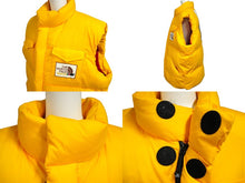 画像をギャラリービューアに読み込む, GUCCI×THE NORTH FACE グッチ×ザノースフェイス ダウンベスト イエロー レッド プリント 663761 XAAC2 サイズXL 美品 中古 58249