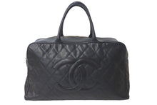 画像をギャラリービューアに読み込む, CHANEL シャネル ボストンバッグ ボーリングボストンバック キャビアスキン 8番台 ブラック ゴールド金具 良品 中古 58274