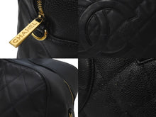 画像をギャラリービューアに読み込む, CHANEL シャネル ボストンバッグ ボーリングボストンバック キャビアスキン 8番台 ブラック ゴールド金具 良品 中古 58274