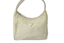 Load image into Gallery viewer, PRADA プラダ ハンドバッグ ワンショルダー ホーボー テスート ナイロン ベージュ トライアングルロゴ 良品 中古 58287