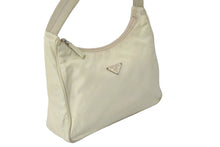 Load image into Gallery viewer, PRADA プラダ ハンドバッグ ワンショルダー ホーボー テスート ナイロン ベージュ トライアングルロゴ 良品 中古 58287