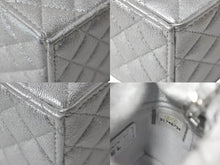 画像をギャラリービューアに読み込む, 極美品 CHANEL シャネル ショルダーバッグ チェーンショルダー ラムスキン マトラッセ 31番台 メタリックシルバー 中古 58294