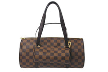 画像をギャラリービューアに読み込む, 極美品 LOUIS VUITTON ルイヴィトン ハンドバッグ N51303 パピヨン 30 ダミエ ブラウン ゴールド金具 中古 58303