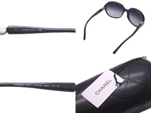 Load image into Gallery viewer, CHANEL シャネル オーバル サングラス ココマーク 5285-A 58□17 ブラック ロゴ アイウェア 小物 美品 中古 58327
