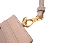 Load image into Gallery viewer, PRADA プラダ パスケース サフィアーノ 1MC007 ストラップ付き ベージュ ゴールド金具 美品 中古 58328