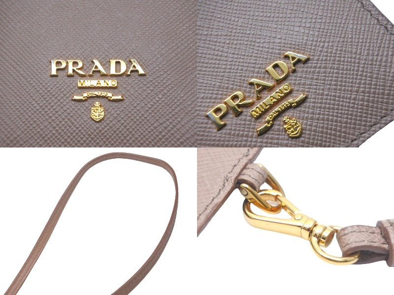 PRADA プラダ パスケース サフィアーノ 1MC007 ストラップ付き ベージュ ゴールド金具 美品 中古 58328 – Casanova  Vintage