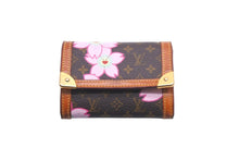 Load image into Gallery viewer, LOUIS VUITTON ルイヴィトン モノグラムチェリーブロッサム 二つ折り財布 ポルトモネプラ M92024 ブラウン ピンク 良品 中古 58332