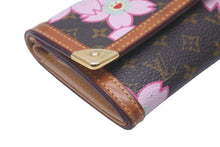 Load image into Gallery viewer, LOUIS VUITTON ルイヴィトン モノグラムチェリーブロッサム 二つ折り財布 ポルトモネプラ M92024 ブラウン ピンク 良品 中古 58332