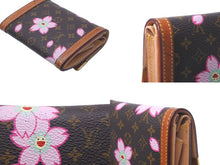 Load image into Gallery viewer, LOUIS VUITTON ルイヴィトン モノグラムチェリーブロッサム 二つ折り財布 ポルトモネプラ M92024 ブラウン ピンク 良品 中古 58332