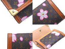 Load image into Gallery viewer, LOUIS VUITTON ルイヴィトン モノグラムチェリーブロッサム 二つ折り財布 ポルトモネプラ M92024 ブラウン ピンク 良品 中古 58332