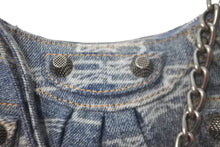画像をギャラリービューアに読み込む, BALENCIAGA バレンシアガ ルカゴール ミニ BB デニム ショルダーバッグ 695814210E34716 ロゴ 現行 美品 中古 58336