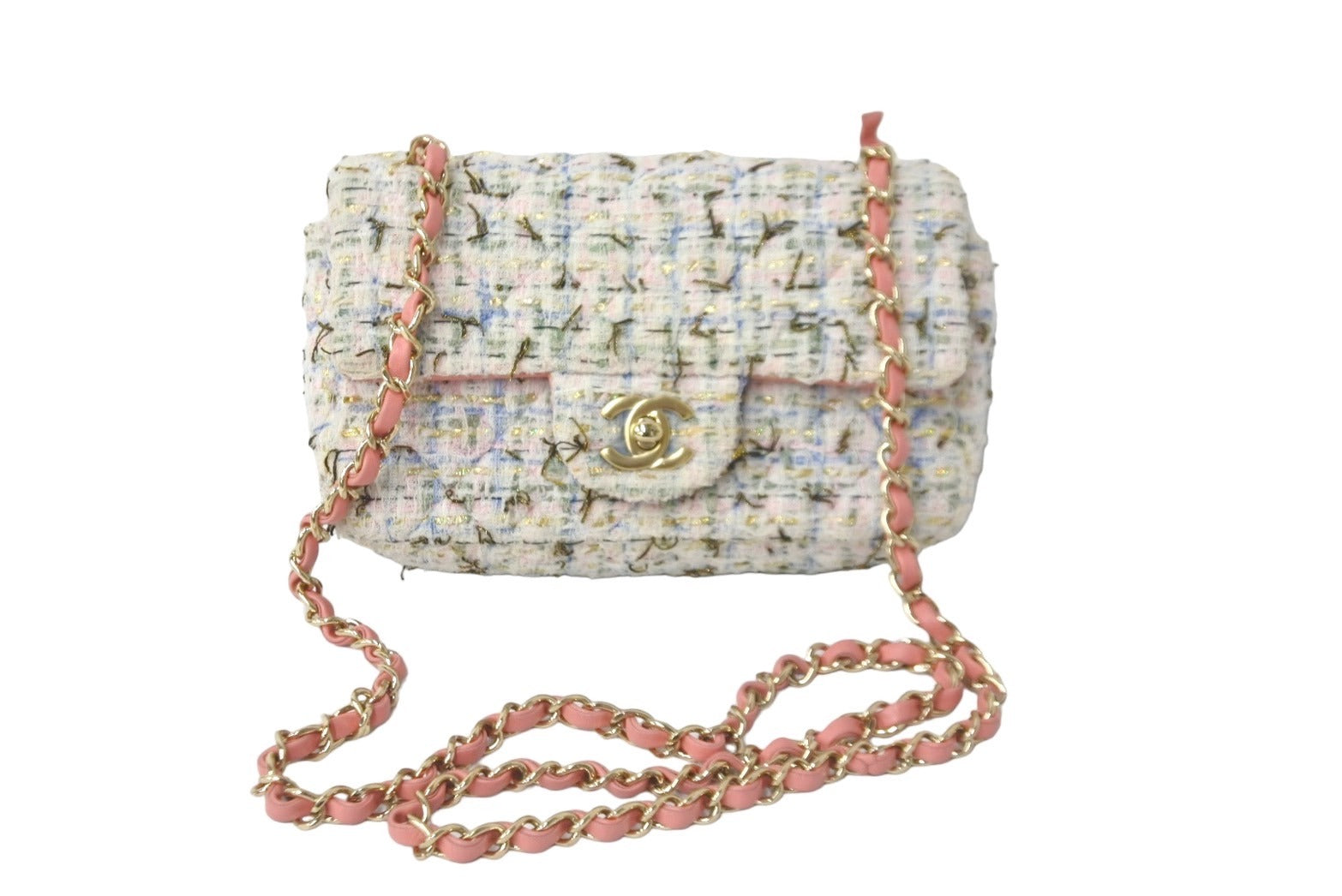 極美品 CHANEL シャネル ツイード チェーン ショルダーバッグ 27番台 