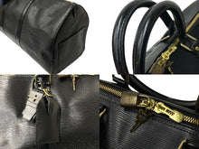 画像をギャラリービューアに読み込む, LOUIS VUITTON ルイヴィトン ボストンバッグ キーポル50 M42962 エピレザー ブラック ゴールド金具 美品 中古 58354