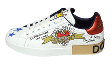 Load image into Gallery viewer, 極美品 DOLCE&amp;GABBANA ドルチェアンドガッバーナ グラフィック プリント スニーカー カーフ ロゴ ラバー CS1570 9 中古 58358