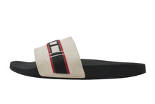 画像をギャラリービューアに読み込む, GUCCI グッチ ストライプ ラバー スライド サンダル ブラック ホワイト ロゴ シューズ 522884 サイズ10 中古 58369