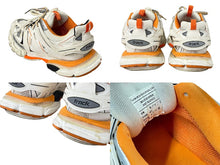 画像をギャラリービューアに読み込む, BALENCIAGA バレンシアガ スニーカー Track トラック エンボスロゴ 542023 ホワイト オレンジ サイズ42 良品 中古 58374