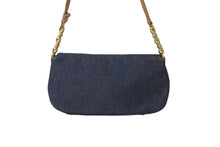 Load image into Gallery viewer, Christian Dior クリスチャンディオール マリスパール セミショルダーバッグ ネイビー ロゴ 鞄 デニム レザー 良品 中古 58389