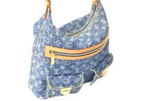 画像をギャラリービューアに読み込む, 極美品 LOUIS VUITTON ルイヴィトン ショルダーバッグ バギーGM モノグラムデニム M95048 ブルー ゴールド金具 中古 58401