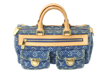 画像をギャラリービューアに読み込む, 極美品 LOUIS VUITTON ルイヴィトン ハンドバッグ ネオスピーディ モノグラムデニム M95019 ゴールド金具 中古 58404