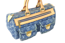 画像をギャラリービューアに読み込む, 極美品 LOUIS VUITTON ルイヴィトン ハンドバッグ ネオスピーディ モノグラムデニム M95019 ゴールド金具 中古 58404