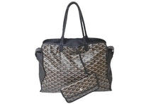 画像をギャラリービューアに読み込む, GOYARD ゴヤール トートバッグ アーディ PM BAE020181 ヘリンボーン柄 ブラック ブラウン シルバー金具 美品 中古 58417