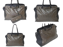画像をギャラリービューアに読み込む, GOYARD ゴヤール トートバッグ アーディ PM BAE020181 ヘリンボーン柄 ブラック ブラウン シルバー金具 美品 中古 58417